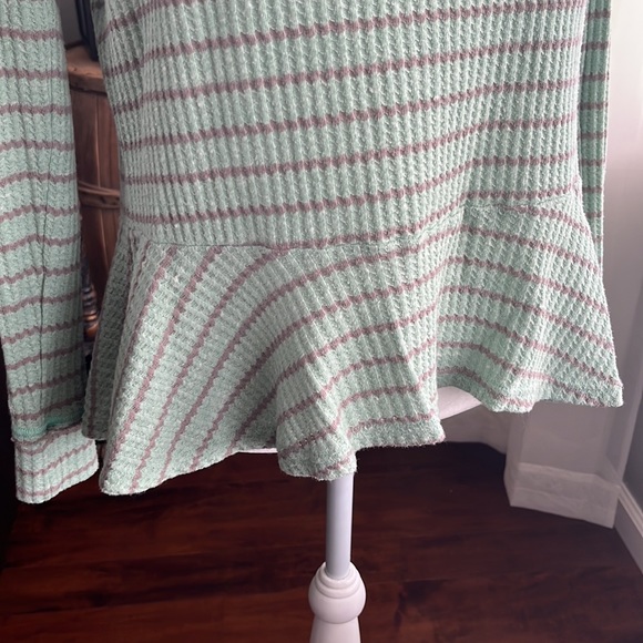 Free People long sleeved peplum style striped top - Picture 3 of 7